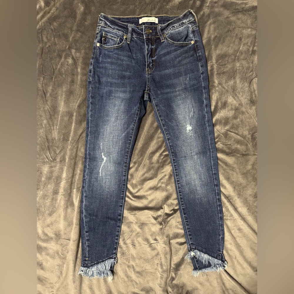 Kancan Stylish Blue Distressed Women Jeans